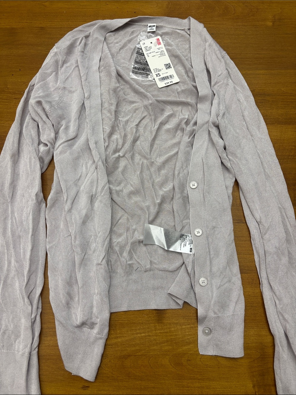 Uniqlo Light grey Women's Button-Front Cardigan